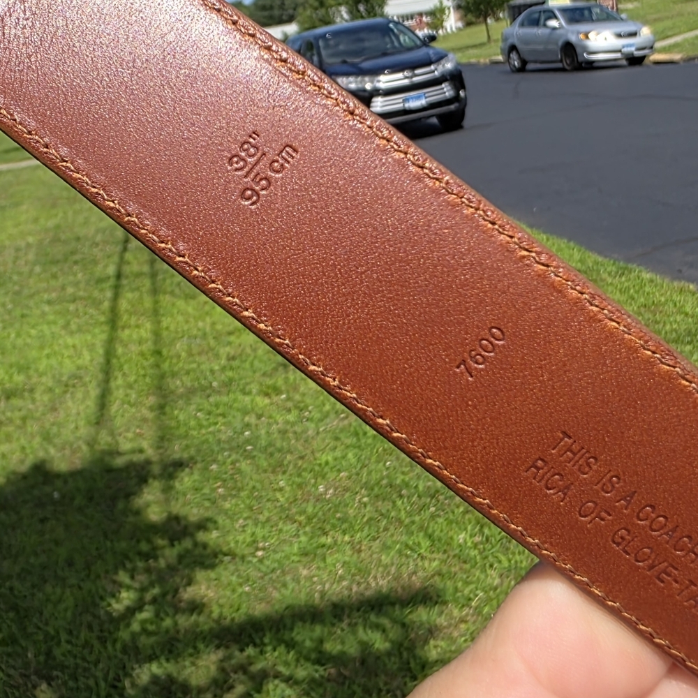 New, Vintage Coach Tan Leather Bridle Belt - Picture 12 of 16